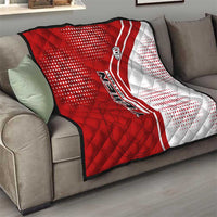 Yemen Football Quilt with Red and White Flag Design