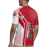 Yemen Football Rugby Jersey with Red and White Flag Design