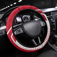 Yemen Football Steering Wheel Cover with Red and White Flag Design