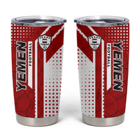 Yemen Football Tumbler Cup with Red and White Flag Design