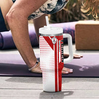 Yemen Football Tumbler With Handle with Red and White Flag Design