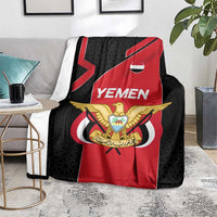 Yemen Eagle Emblem Blanket with National Flag and Map Design