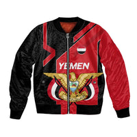Yemen Eagle Emblem Bomber Jacket with National Flag and Map Design