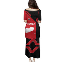 Yemen Eagle Emblem Family Matching Puletasi and Hawaiian Shirt with National Flag and Map Design