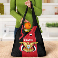 Yemen Eagle Emblem Grocery Bag with National Flag and Map Design
