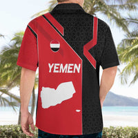 Yemen Eagle Emblem Hawaiian Shirt with National Flag and Map Design