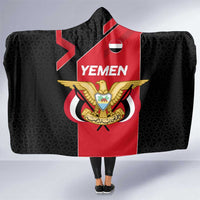 Yemen Eagle Emblem Hooded Blanket with National Flag and Map Design