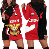 Yemen Eagle Emblem Hoodie Dress with National Flag and Map Design