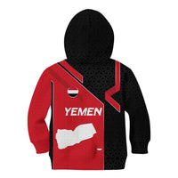 Yemen Eagle Emblem Kid Hoodie with National Flag and Map Design