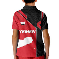 Yemen Eagle Emblem Kid Polo Shirt with National Flag and Map Design