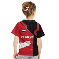 Yemen Eagle Emblem Kid T Shirt with National Flag and Map Design