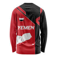 Yemen Eagle Emblem Long Sleeve Shirt with National Flag and Map Design