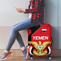 Yemen Eagle Emblem Luggage Cover with National Flag and Map Design