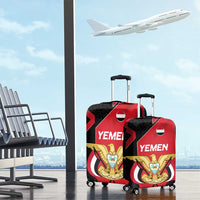 Yemen Eagle Emblem Luggage Cover with National Flag and Map Design