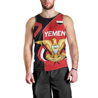 Yemen Eagle Emblem Men Tank Top with National Flag and Map Design