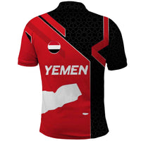 Yemen Eagle Emblem Polo Shirt with National Flag and Map Design