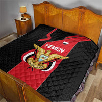 Yemen Eagle Emblem Quilt with National Flag and Map Design