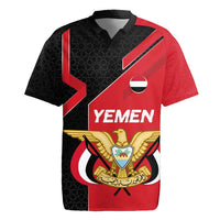 Yemen Eagle Emblem Rugby Jersey with National Flag and Map Design