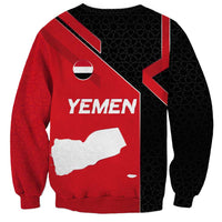 Yemen Eagle Emblem Sweatshirt with National Flag and Map Design