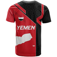 Yemen Eagle Emblem T Shirt with National Flag and Map Design