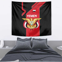 Yemen Eagle Emblem Tapestry with National Flag and Map Design