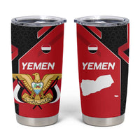 Yemen Eagle Emblem Tumbler Cup with National Flag and Map Design