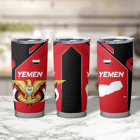 Yemen Eagle Emblem Tumbler Cup with National Flag and Map Design