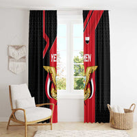 Yemen Eagle Emblem Window Curtain with National Flag and Map Design