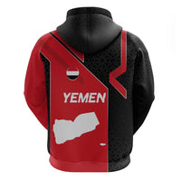Yemen Eagle Emblem Zip Hoodie with National Flag and Map Design
