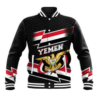 Yemen Baseball Jacket with National Eagle Emblem and Flag Stripe Design