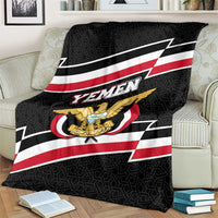 Yemen Blanket with National Eagle Emblem and Flag Stripe Design