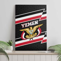 Yemen Canvas Wall Art with National Eagle Emblem and Flag Stripe Design