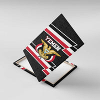 Yemen Canvas Wall Art with National Eagle Emblem and Flag Stripe Design