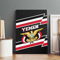 Yemen Canvas Wall Art with National Eagle Emblem and Flag Stripe Design