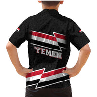 Yemen Family Matching Mermaid Dress and Hawaiian Shirt with National Eagle Emblem and Flag Stripe Design