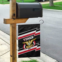 Yemen Garden Flag with National Eagle Emblem and Flag Stripe Design