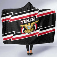 Yemen Hooded Blanket with National Eagle Emblem and Flag Stripe Design
