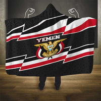 Yemen Hooded Blanket with National Eagle Emblem and Flag Stripe Design