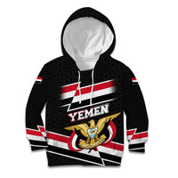 Yemen Kid Hoodie with National Eagle Emblem and Flag Stripe Design