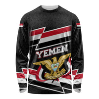 Yemen Long Sleeve Shirt with National Eagle Emblem and Flag Stripe Design