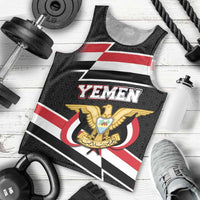 Yemen Men Tank Top with National Eagle Emblem and Flag Stripe Design