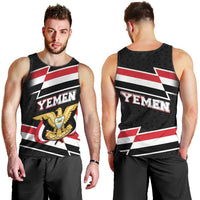 Yemen Men Tank Top with National Eagle Emblem and Flag Stripe Design