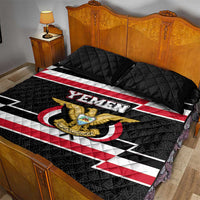 Yemen Quilt Bed Set with National Eagle Emblem and Flag Stripe Design