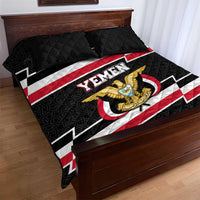 Yemen Quilt Bed Set with National Eagle Emblem and Flag Stripe Design