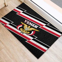 Yemen Rubber Doormat with National Eagle Emblem and Flag Stripe Design