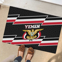 Yemen Rubber Doormat with National Eagle Emblem and Flag Stripe Design