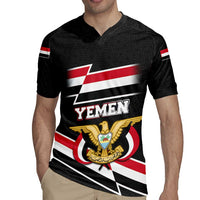 Yemen Rugby Jersey with National Eagle Emblem and Flag Stripe Design