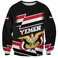 Yemen Sweatshirt with National Eagle Emblem and Flag Stripe Design