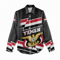 Yemen Women Casual Shirt with National Eagle Emblem and Flag Stripe Design