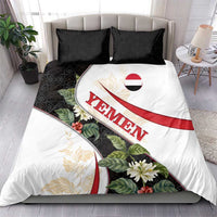 Yemen Bedding Set with Mocha Coffee Plant Design and National Flag Accents